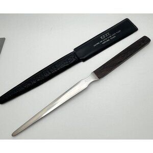 Vintage KRXK AM Radio Letter Opener Rexburg ID with Leather Cover Stainless Stee